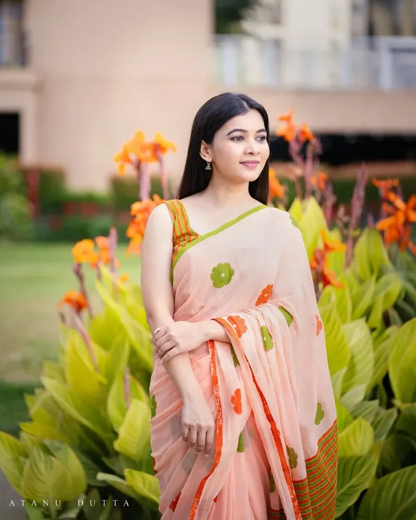 Peach_Blossom_Linen_Saree