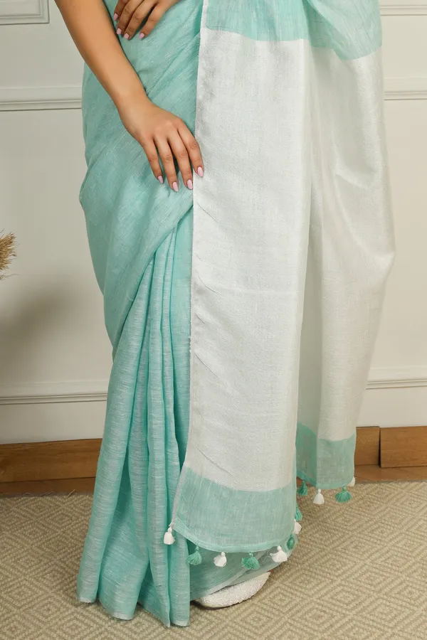 Ice_Blue_Pure_Linen_Premium_&_Elegant_Saree_For_Women_(With_Blouse_Piece)