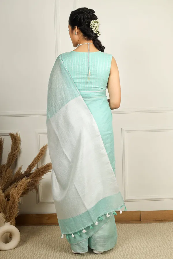 Ice_Blue_Pure_Linen_Premium_&_Elegant_Saree_For_Women_(With_Blouse_Piece)