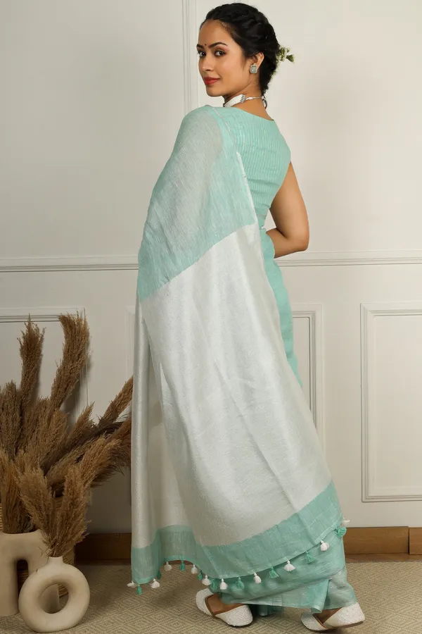 Ice_Blue_Pure_Linen_Premium_&_Elegant_Saree_For_Women_(With_Blouse_Piece)