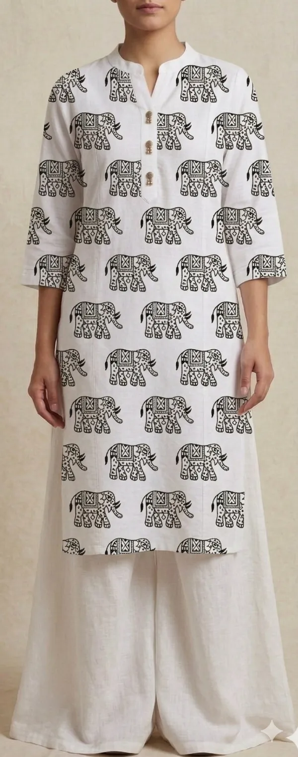Ivory_Gajraaj_Khadi_Kurti_Pure_Soft_Cotton_Khadi_Printed_Straight_Kurti_with_Ethnic_Elephant_Motifs