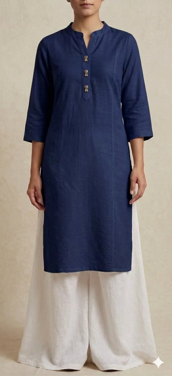Pure_Soft_Cotton_Khadi_Straight_Kurti_with_Minimalist_Ethnic_Design