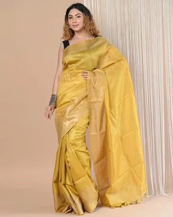 Yellow_Tussar_Munga_Silk_Premium_&_Elegant_Saree_For_Women_(With_Blouse_Piece)