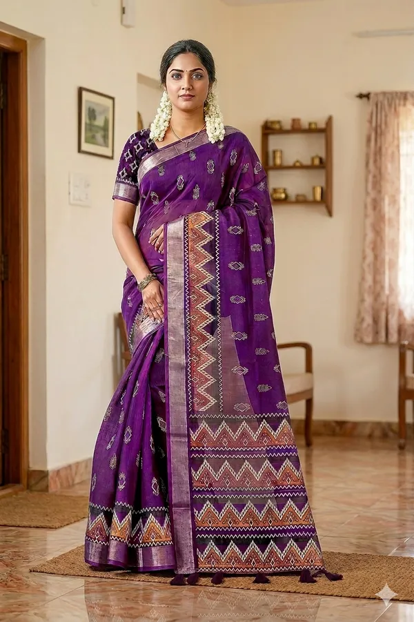 Rajsi_Ikat_Varnika_Linen_Saree