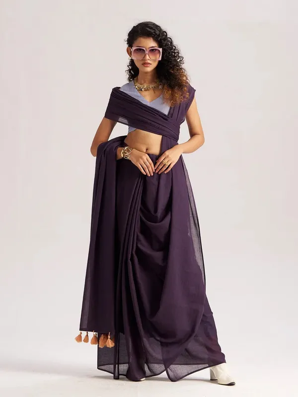 Royal_Plum_Mulmul_Cotton_Saree
