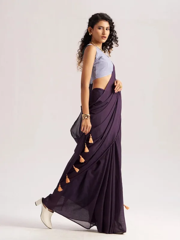 Royal_Plum_Mulmul_Cotton_Saree