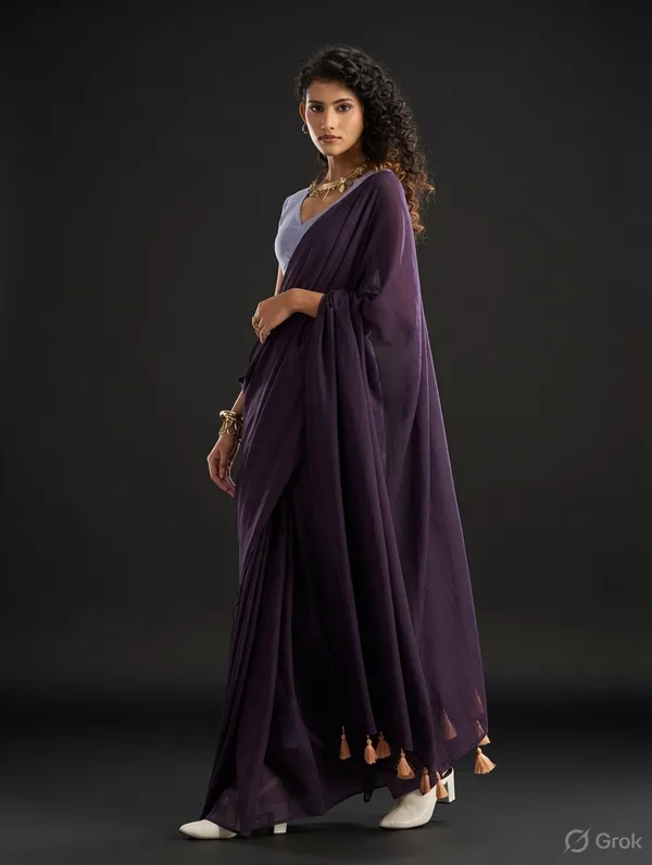 Royal_Plum_Mulmul_Cotton_Saree