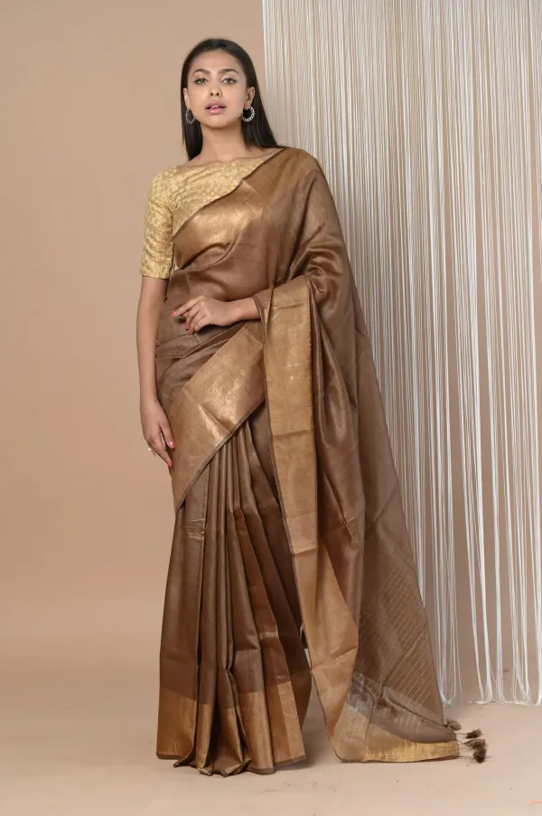 Brown_Tussar_Munga_Silk_Premium_&_Elegant_Saree_For_Women_(With_Blouse_Piece)