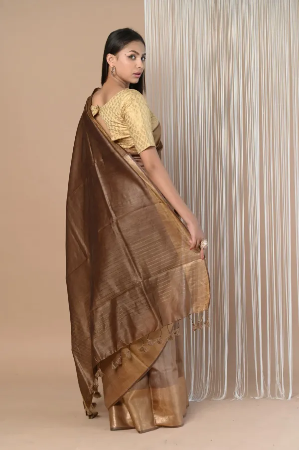 Brown_Tussar_Munga_Silk_Premium_&_Elegant_Saree_For_Women_(With_Blouse_Piece)