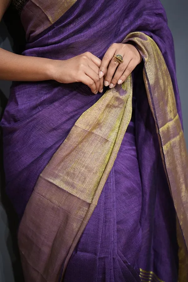 Shahi_Purple_Gold_Linen_Saree