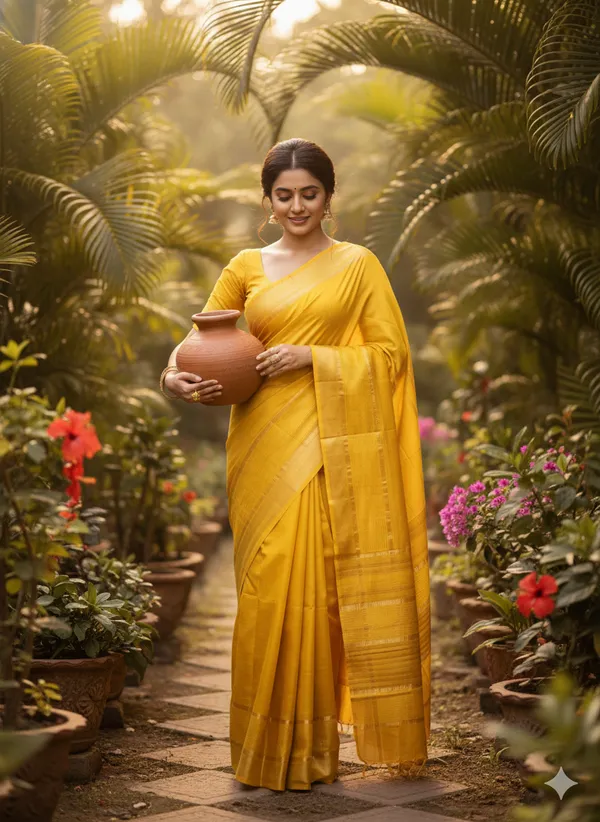 Yellow_Pure_Tussar_Silk_Premium_&_Elegant_Saree_For_Women_(With_Blouse_Piece)