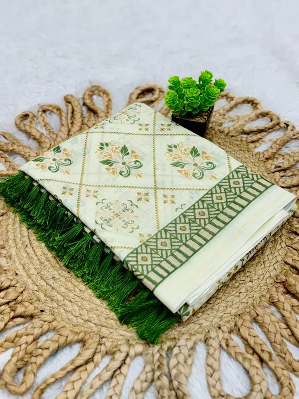 Vrinda_Leaf_Grace_Soft_Linen_Saree