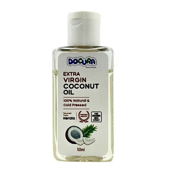 Docura_Extra_Virgin_Coconut_Oil_100%_Pure_Cold_Pressed_Baby_Massage,_Hair,_Skin_&_Cooking_No_Chemicals_Or_Preservatives_-_50Ml