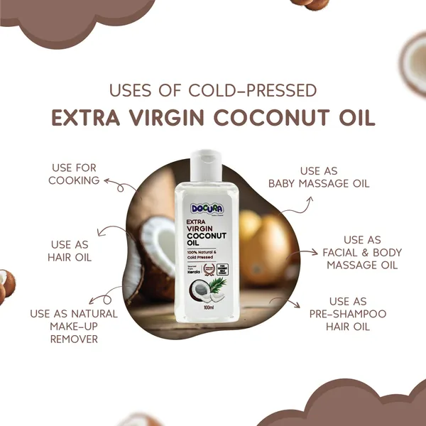Docura_Extra_Virgin_Coconut_Oil_100%_Pure_Cold_Pressed_Baby_Massage,_Hair,_Skin_&_Cooking_No_Chemicals_Or_Preservatives_-_50Ml