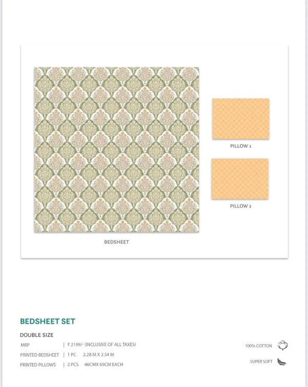 Multicolor_Manohari_Sage_Cotton_Double_Bedsheet_With_Pillow_Cover