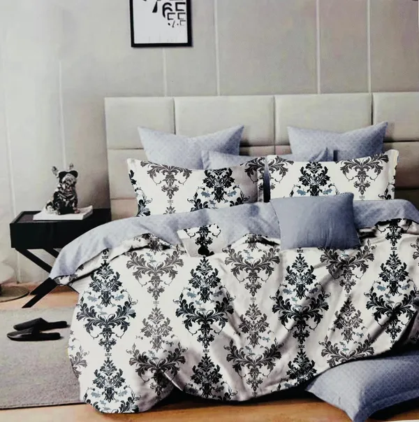 Purple_Square_Pattern_Cotton_Double_Bedsheet_With_Pillow_Cover
