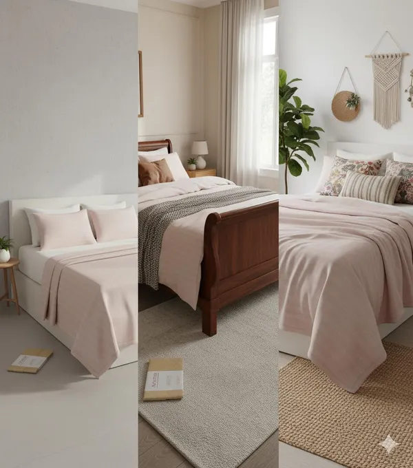 Light_Pink_Plain_Striped_Cotton_Double_Bedsheet_With_Pillow_Cover