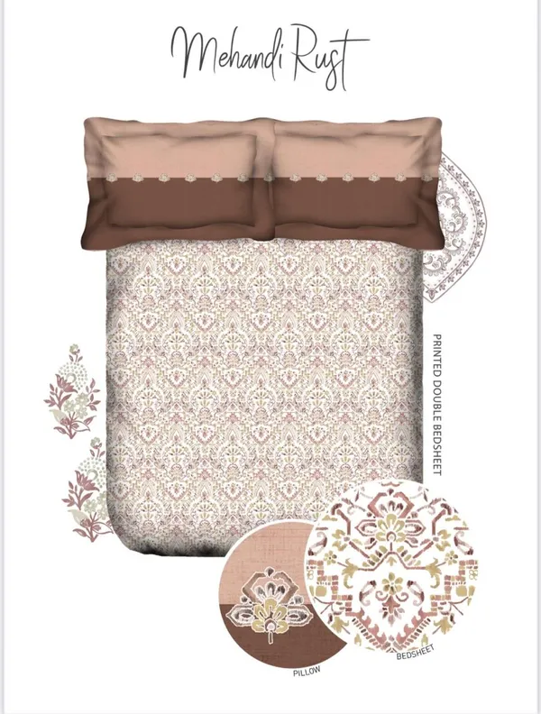 Rust_Cotton_Double_Bedsheet_With_Pillow_Cover