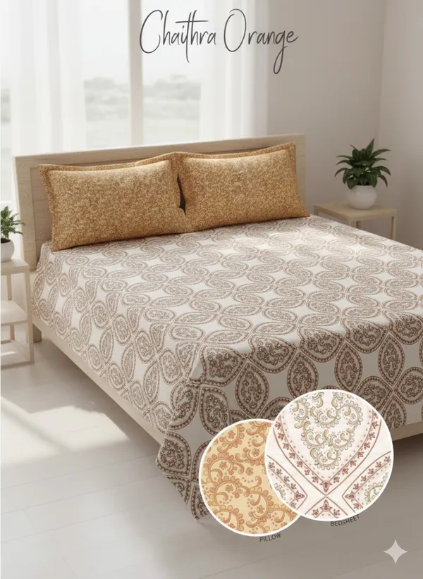 Orange_Chaitra_Cotton_Double_Bedsheet_With_Pillow_Cover