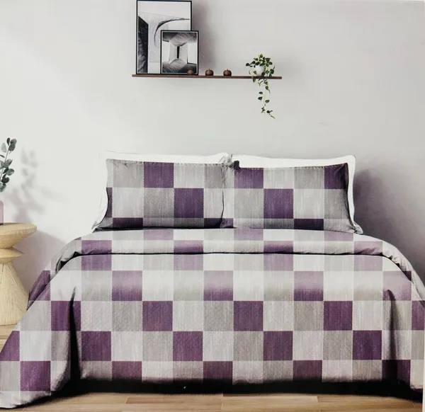 Beige_&_Green_Floral_Pattern_Cotton_Double_Bedsheet_With_Pillow_Cover