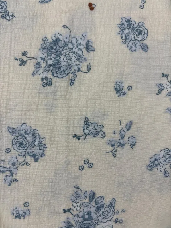 Light_Blue_Tiny_Floral_(Blue)_Cotton_Double_Bedsheet_With_Pillow_Cover