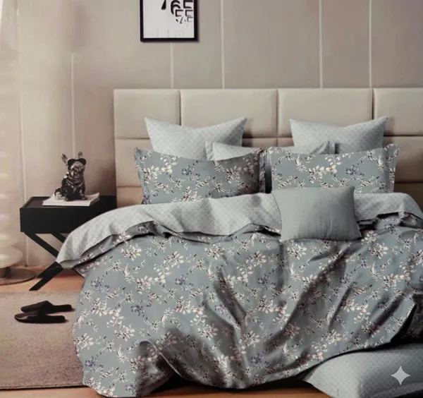 Green_Floral_Pattern_Cotton_Double_Bedsheet_With_Pillow_Cover