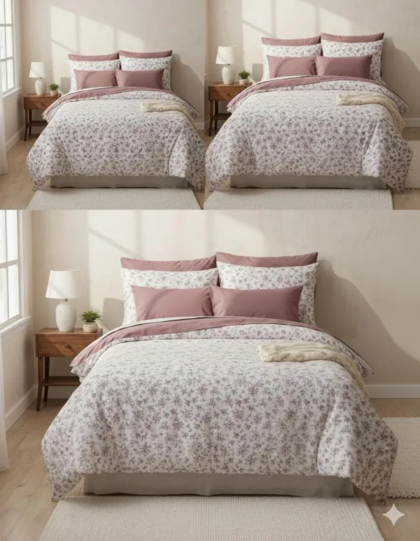 White_Purple_Floral_Design_Cotton_Double_Bedsheet_With_Pillow_Cover