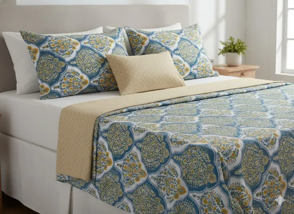 Manohari_Cobalt_Cotton_Double_Bedsheet_With_Pillow_Cover
