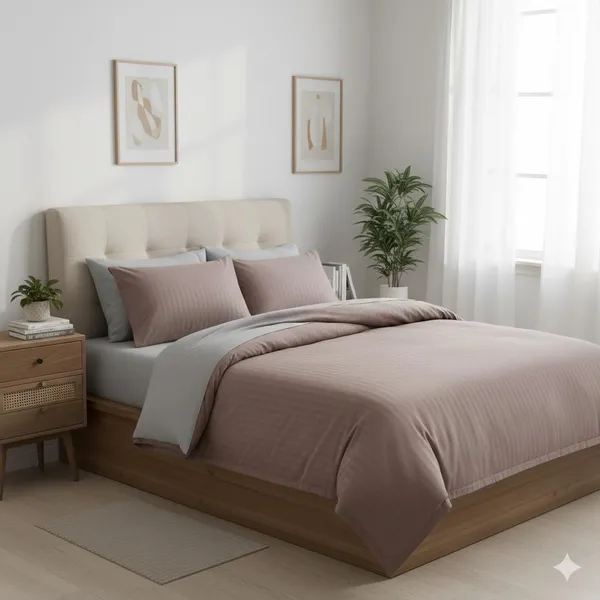 Purple_Plain_Striped_Cotton_Double_Bedsheet_With_Pillow_Cover