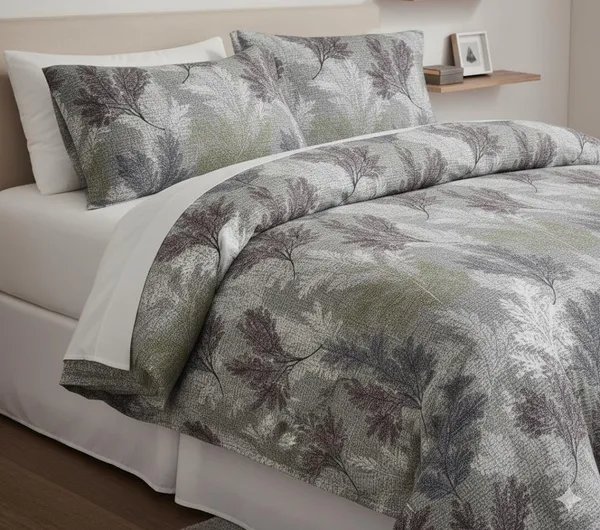 Green_Plant_Pattern_Cotton_Double_Bedsheet_With_Pillow_Cover