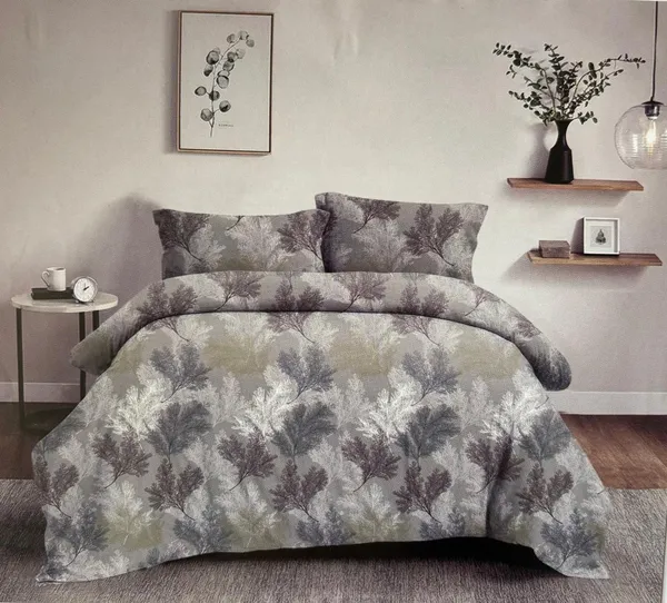 Green_Plant_Pattern_Cotton_Double_Bedsheet_With_Pillow_Cover