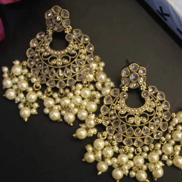 White_&_Golden_Premium_Brass_Jhumkas_For_Women