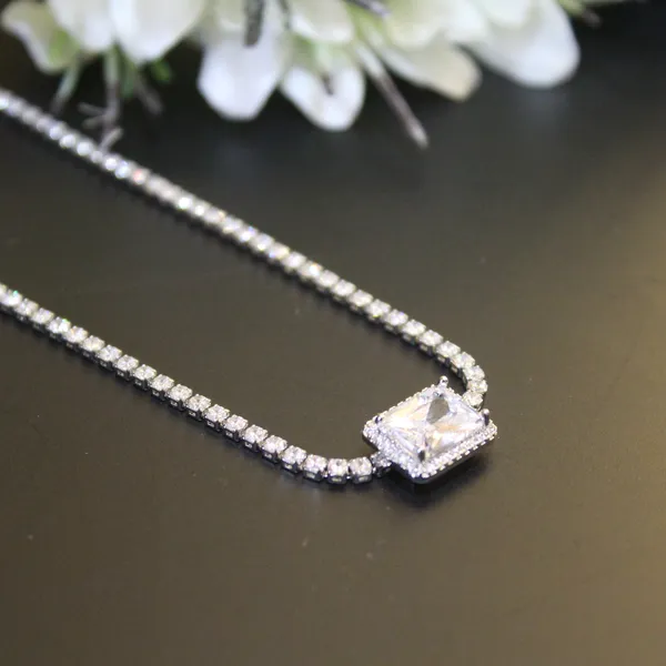 White_&_Silver_Premium_Brass_And_American_Diamond_Neck_Pendant_For_Women