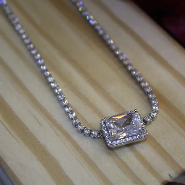White_&_Silver_Premium_Brass_And_American_Diamond_Neck_Pendant_For_Women