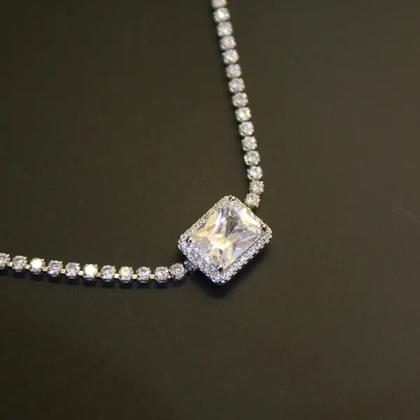 White_&_Silver_Premium_Brass_And_American_Diamond_Neck_Pendant_For_Women