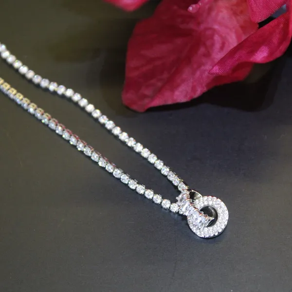 White_&_Silver_Premium_Brass_And_American_Diamond_Neck_Pendant_For_Women