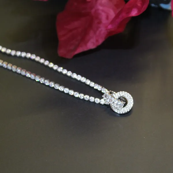 White_&_Silver_Premium_Brass_And_American_Diamond_Neck_Pendant_For_Women