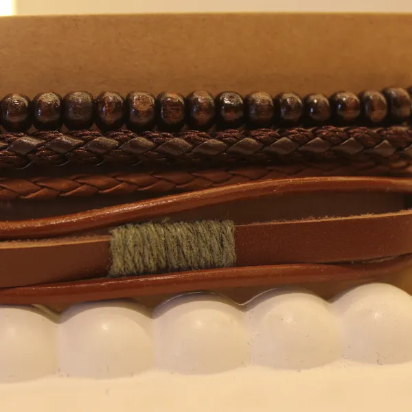 Multi-Layer_Leather_Wooden_Bead__Hand-Woven_Four-Piece_Men's_Bracelet