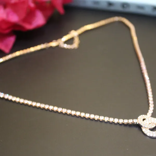 White_&_Golden_Premium_Brass_And_American_Diamond_Neck_Pendant_For_Women