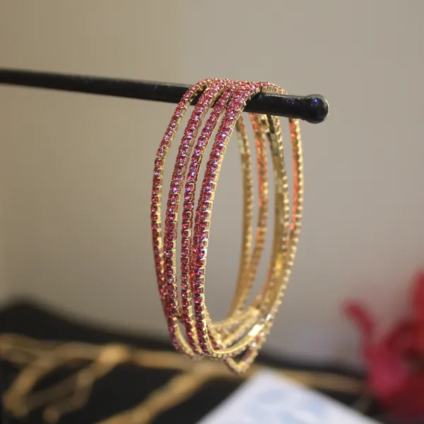 Glimsy_Sparkling_Tennis_Stretch_Pink_Bracelet_Set_(Pack_of_6)