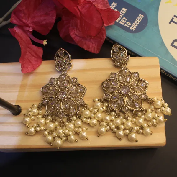 White_&_Golden_Premium_Brass_Jhumkas_For_Women