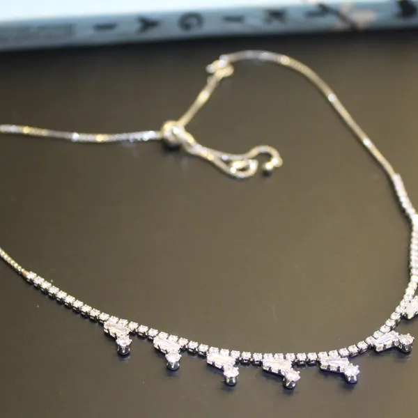 White_&_Silver_Premium_Brass_And_American_Diamond_Neck_Pendant_For_Women