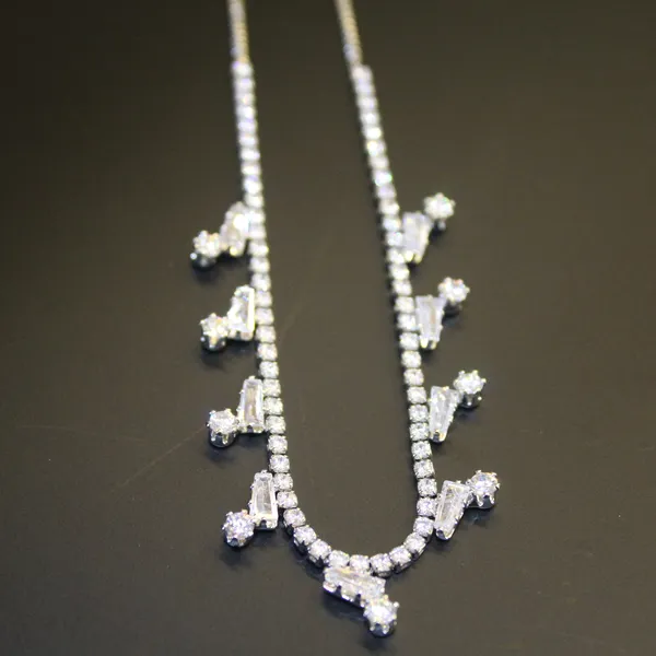 White_&_Silver_Premium_Brass_And_American_Diamond_Neck_Pendant_For_Women