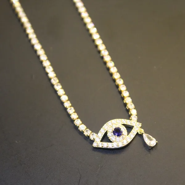 White_&_Golden_Premium_Brass_And_American_Diamond_Neck_Pendant_For_Women