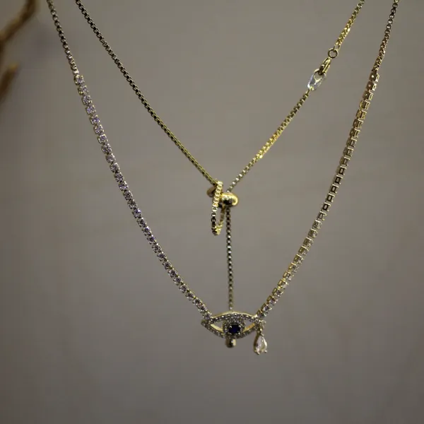 White_&_Golden_Premium_Brass_And_American_Diamond_Neck_Pendant_For_Women