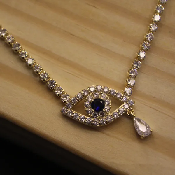White_&_Golden_Premium_Brass_And_American_Diamond_Neck_Pendant_For_Women