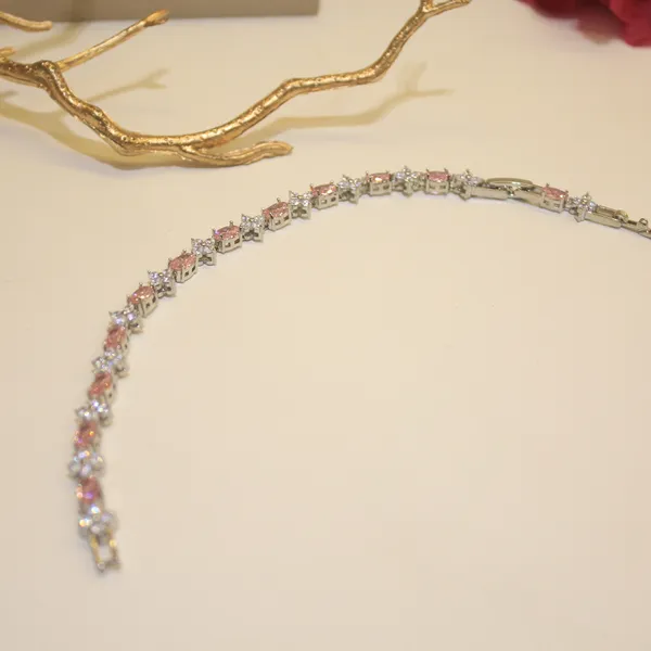 Pink_&_Silver_Premium_Tennis_Bracelets_For_Women