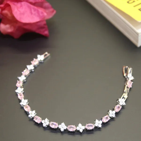Pink_&_Silver_Premium_Tennis_Bracelets_For_Women
