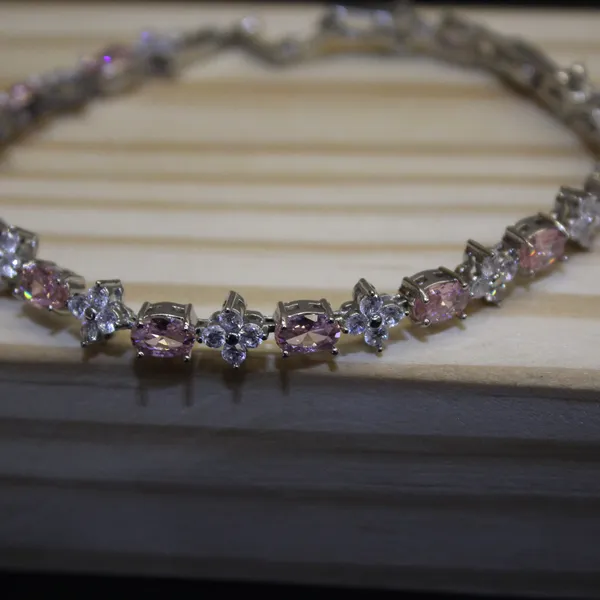 Pink_&_Silver_Premium_Tennis_Bracelets_For_Women