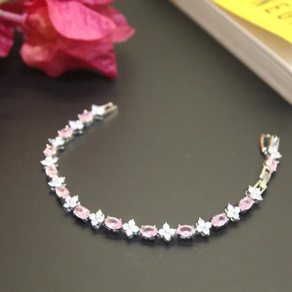 Pink_&_Silver_Premium_Tennis_Bracelets_For_Women